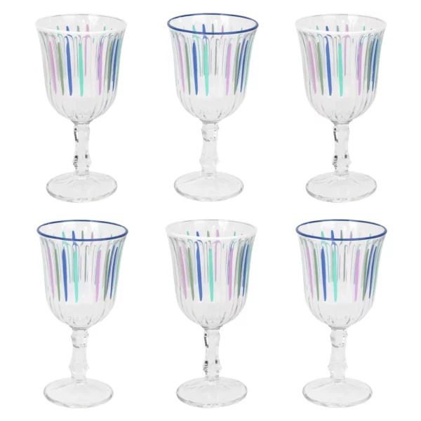 2 verres à pied - blanc et bleu