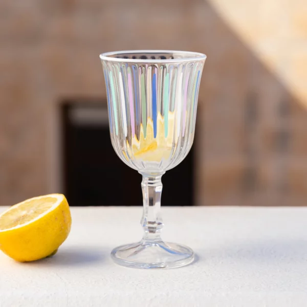 2 verres à pied - blanc et bleu – Image 2