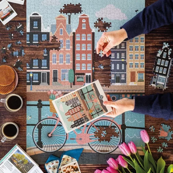 Puzzle 1000 pièces Pédalons au fil de l'eau – Image 4
