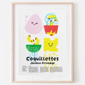 Affiche A3 Coquillettes jambon fromage