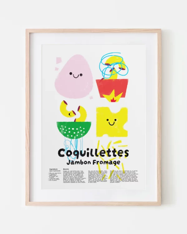 Affiche A3 Coquillettes jambon fromage