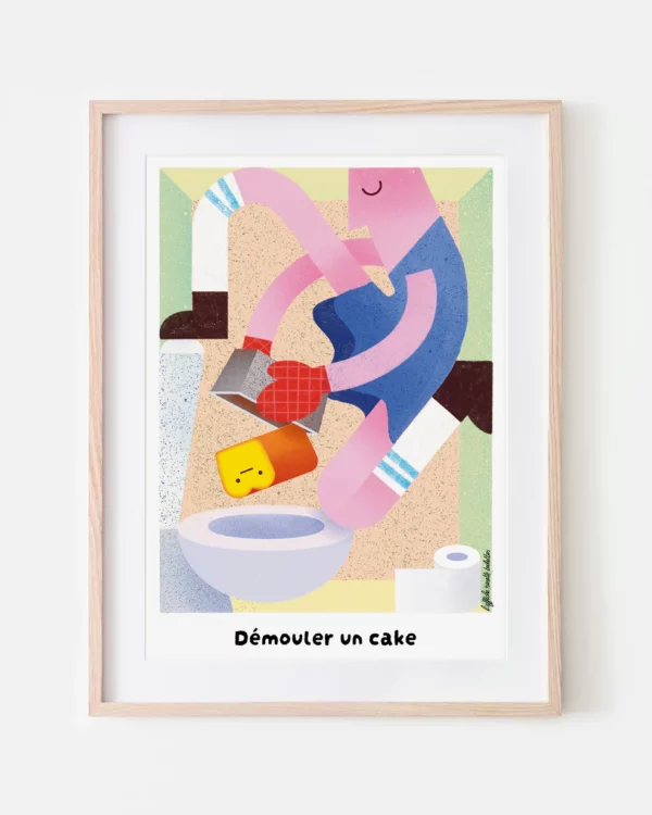 Affiche A3 démouler un cake