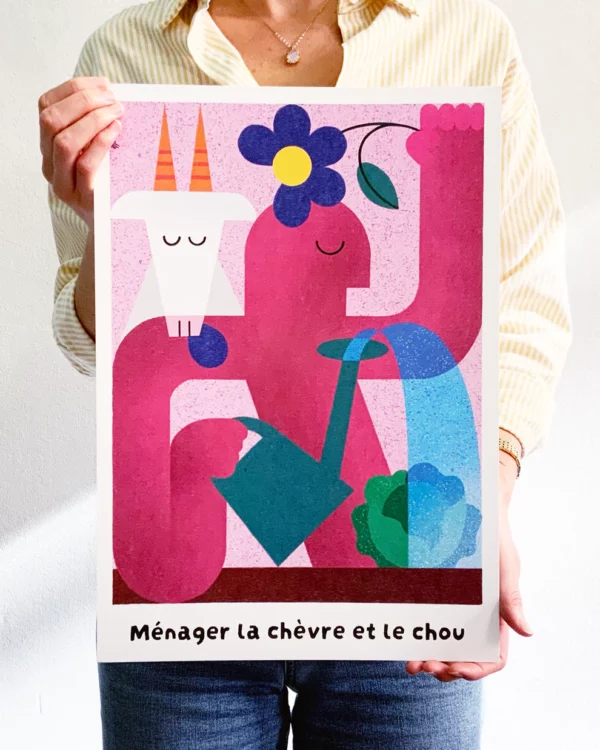 Affiche A3 Ménager la chèvre et le chou – Image 2