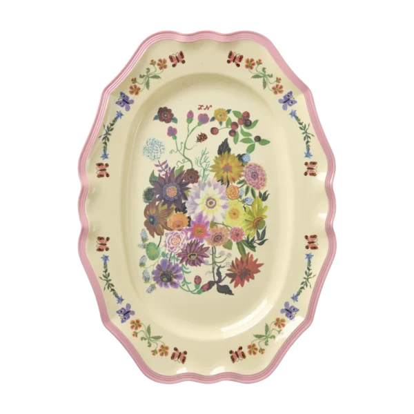 Plateau de service Vintage Rose