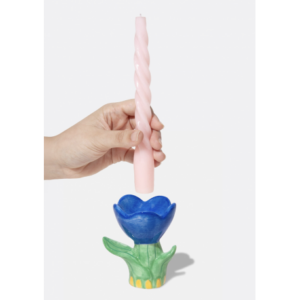 Bougeoir fleur en céramique