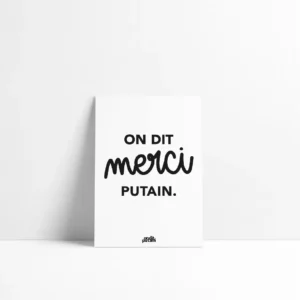 Affiche A5 - on dit merci putain
