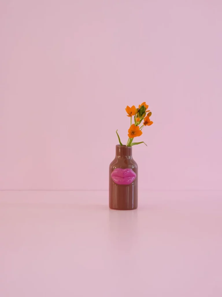 vase-marron-avec-des-levres-roses
