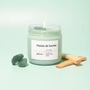Putain de karma - Bougie aventurine "anti-poisse"