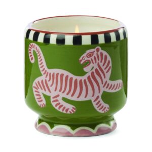 Bougie décorative céramique - tigre - parfum cèdre noir et figue