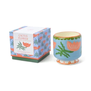 Bougie décorative céramique - fleur - parfum fleur de cactus