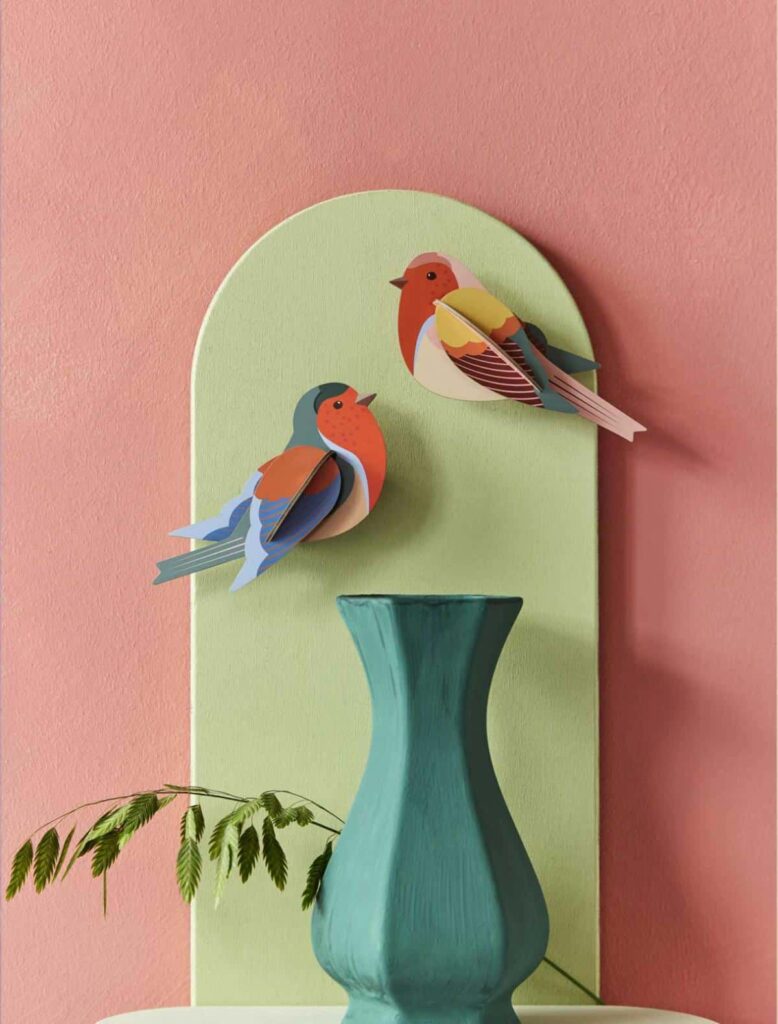 decoration-murale-garden-birds-rouge-gorges