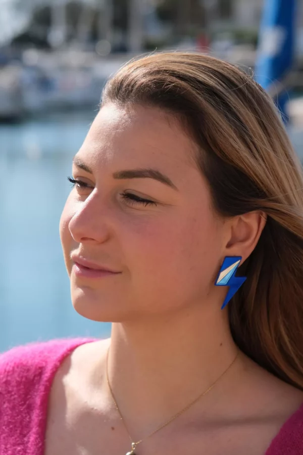 Boucles d'oreilles puces miroirs maxi éclairs – Image 8