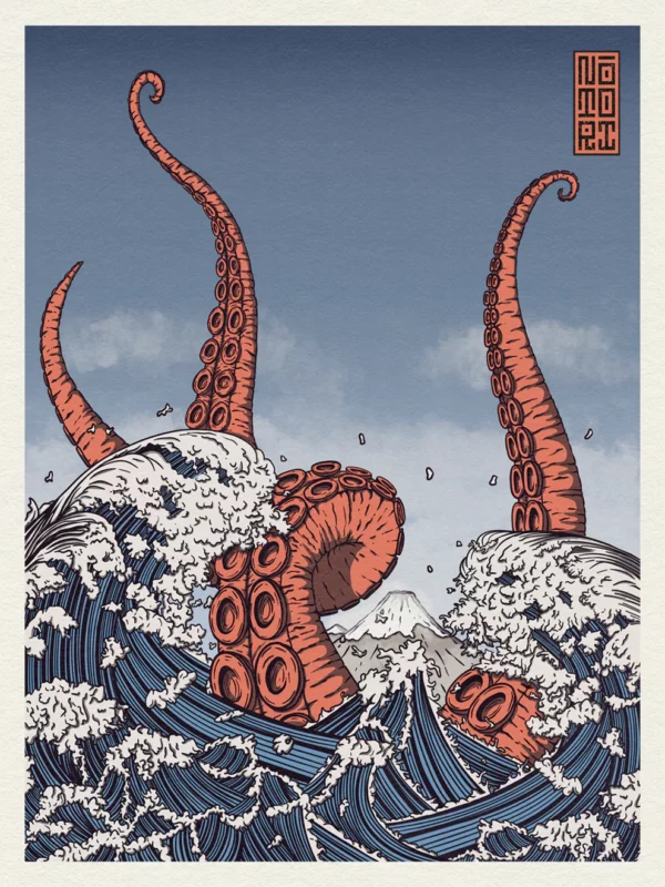 Affiche "la colère d'Akkorokamui" 30x40cm