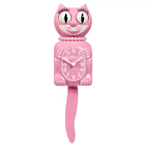 Horloge Kit-Cat Clock Pink Satin Lady