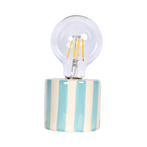 Lampe décorative rayures bleu givré