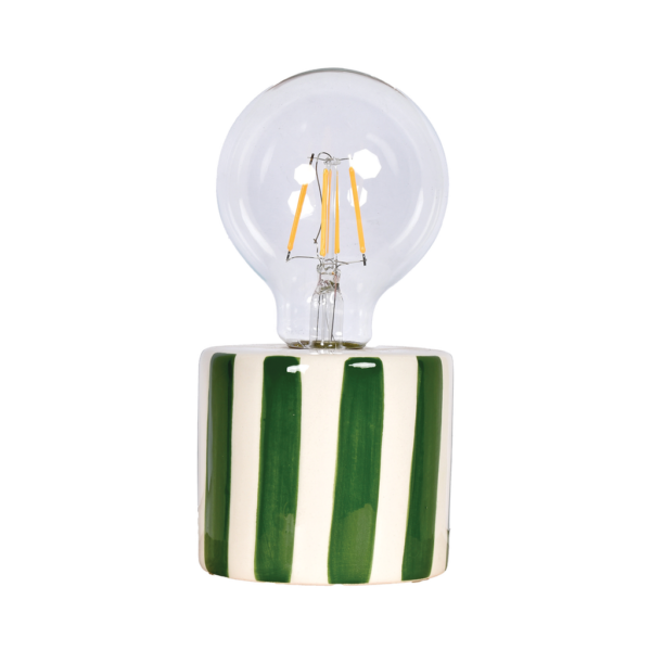 Lampe décorative rayures vertes