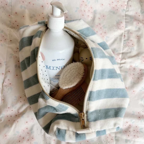 Trousse de toilette vic éponge rayé blue cloud – Image 3