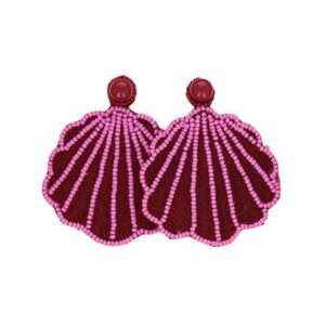 Boucles d'oreilles en perle coquillage rose