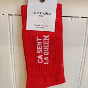Chaussettes "ça sent la Queen" à paillettes