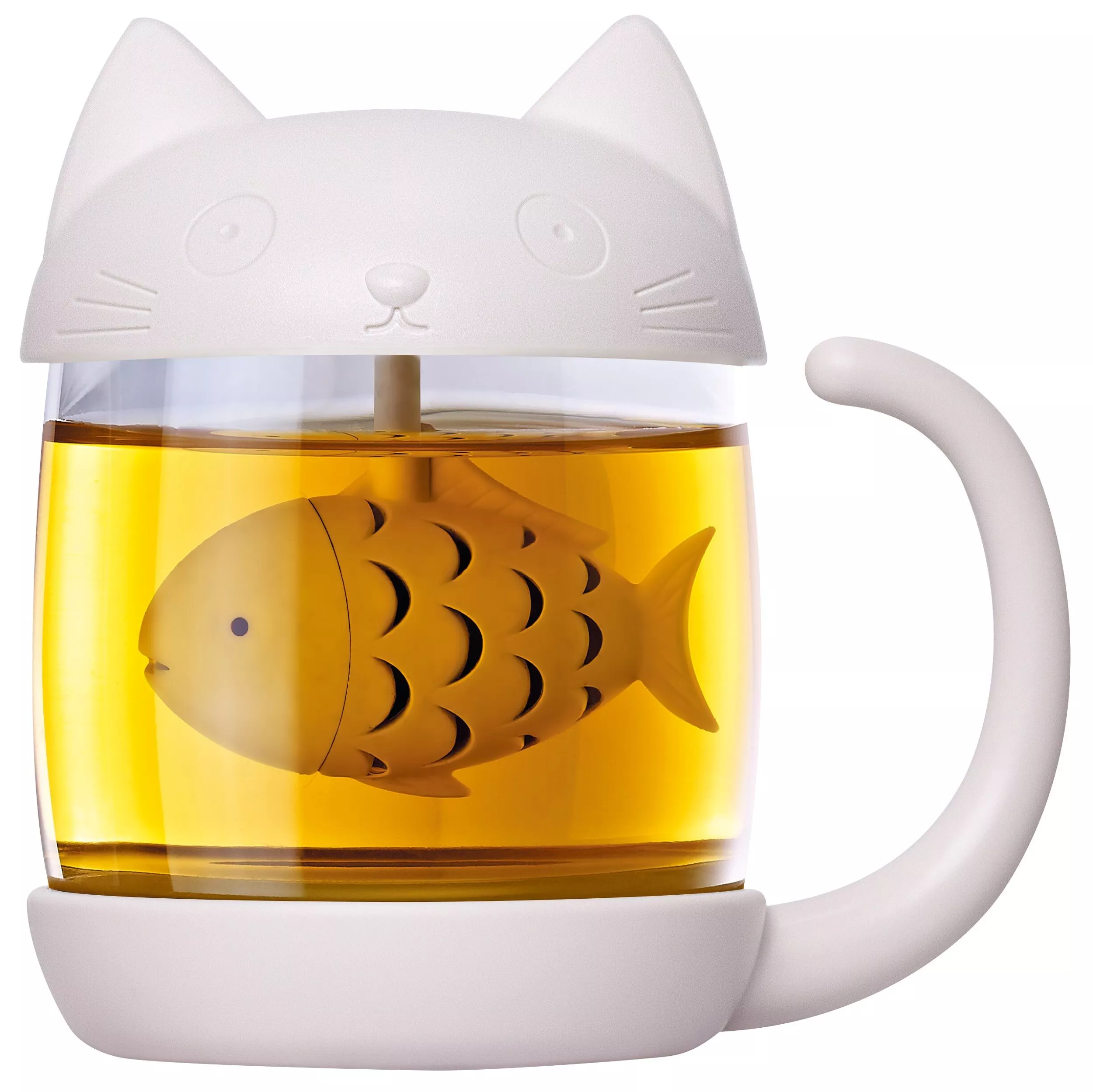 Tasse à thé en forme de chat avec passoire à thé intégrée