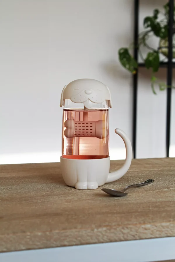 Tasse à thé chien passoire à thé intégrée