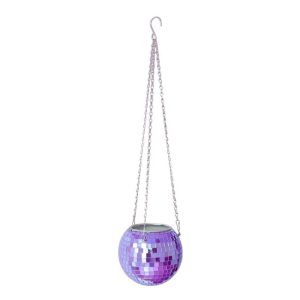 cache-pot-a-suspendre-boule-disco-a-facettes-violette