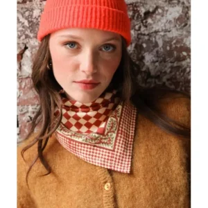 foulard-petit-format-damier-grenat-bellemme-collection