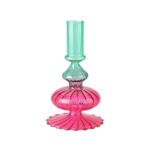 bougeoir-verre-borosilicate-vert-et-rose