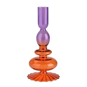 bougeoir-verre-borosilicate-violet-et-orange